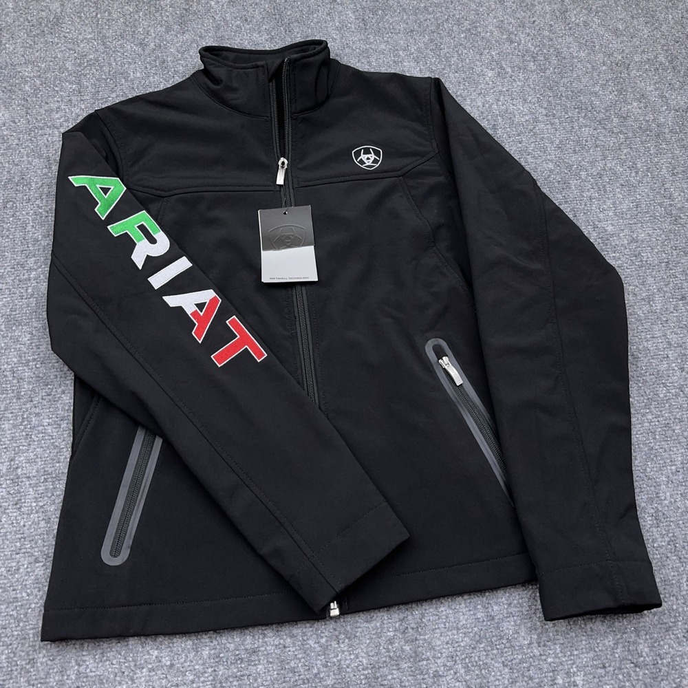 NEW Ariat Classic Team Mexico Softshell Jacket Women's Medium Black Full Zip - Picture 1 of 9
